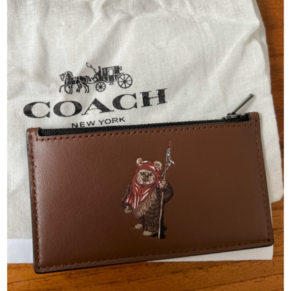 Star Wars X Coach Zip Card Case With Ewok